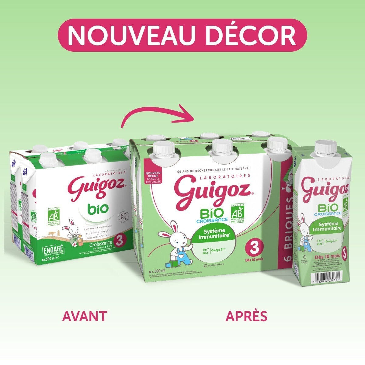 Lait de croissance liquide GUIGOZ® Bio Croissance Liquide