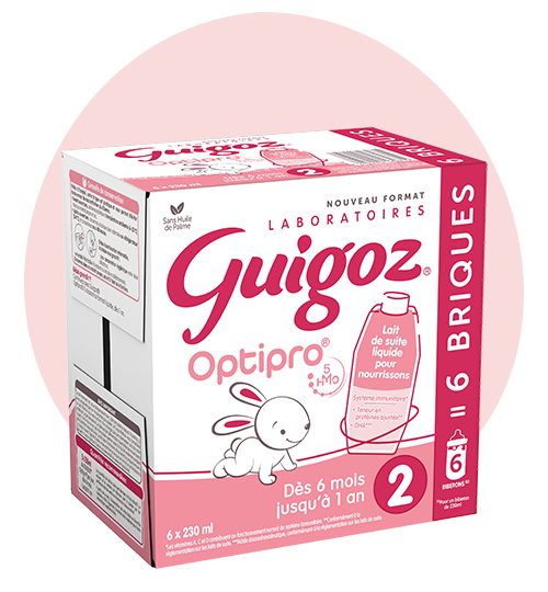 Boîte de 6 briques Guigoz Optipro de lait de suite pour bébé de 6 mois à 1 an