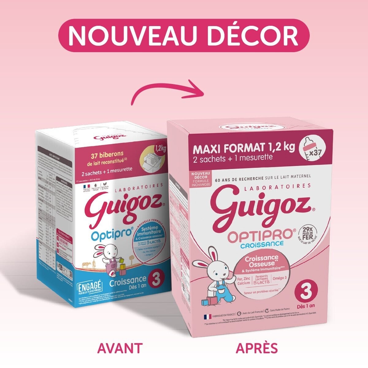 Lait de croissance GUIGOZ® Optipro® Croissance (2 sachets de 600g)