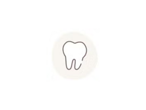 Dessin simple d'une dent blanche sur fond clair