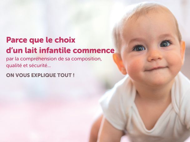 Bébé rampant avec texte en francais