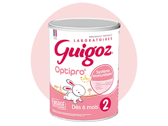 Guigoz Optipro 2 lait bébé poudre 2eme Age 900g   - Shopping et  Courses en ligne, livrés à domicile ou au bureau, 7j/7 à la Réunion