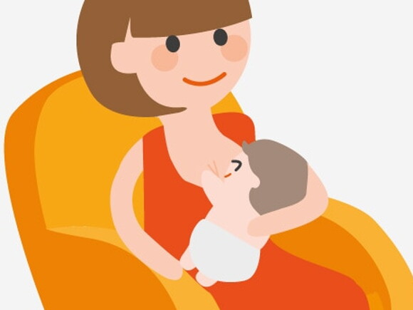 Illustration femme allaitant son bébé