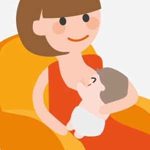 Illustration femme allaitant son bébé
