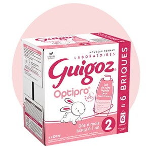 Boîte de 6 briques Guigoz Optipro de lait de suite pour bébé de 6 mois à 1 an