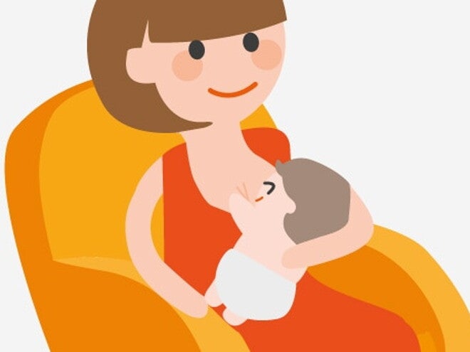 Illustration femme allaitant son bébé Illustration femme allaitant son bébé
