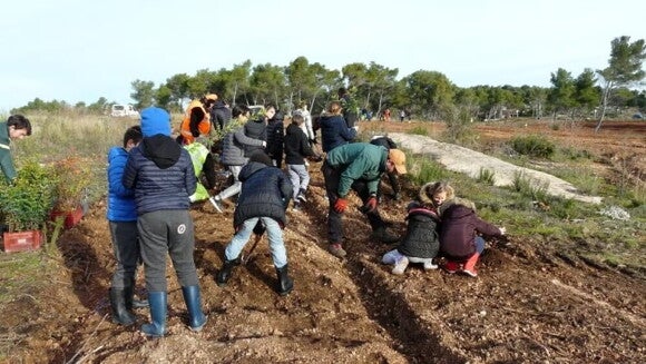 les enfants sur le chantier
