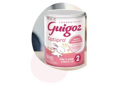 Boîte de lait infantile Guigoz Optipro pour bébés de 6 mois à 1 an Boîte de lait infantile Guigoz Optipro pour bébés de 6 mois à 1 an