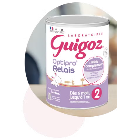 Lait infantile Guigoz Optipro Relais pour bébés de 6 mois à 1 an. Lait infantile Guigoz Optipro Relais pour bébés de 6 mois à 1 an.